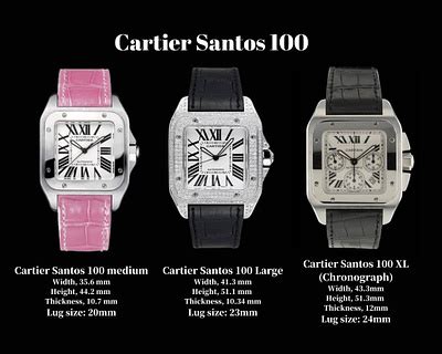 cartier santos steel medium|cartier santos size chart.